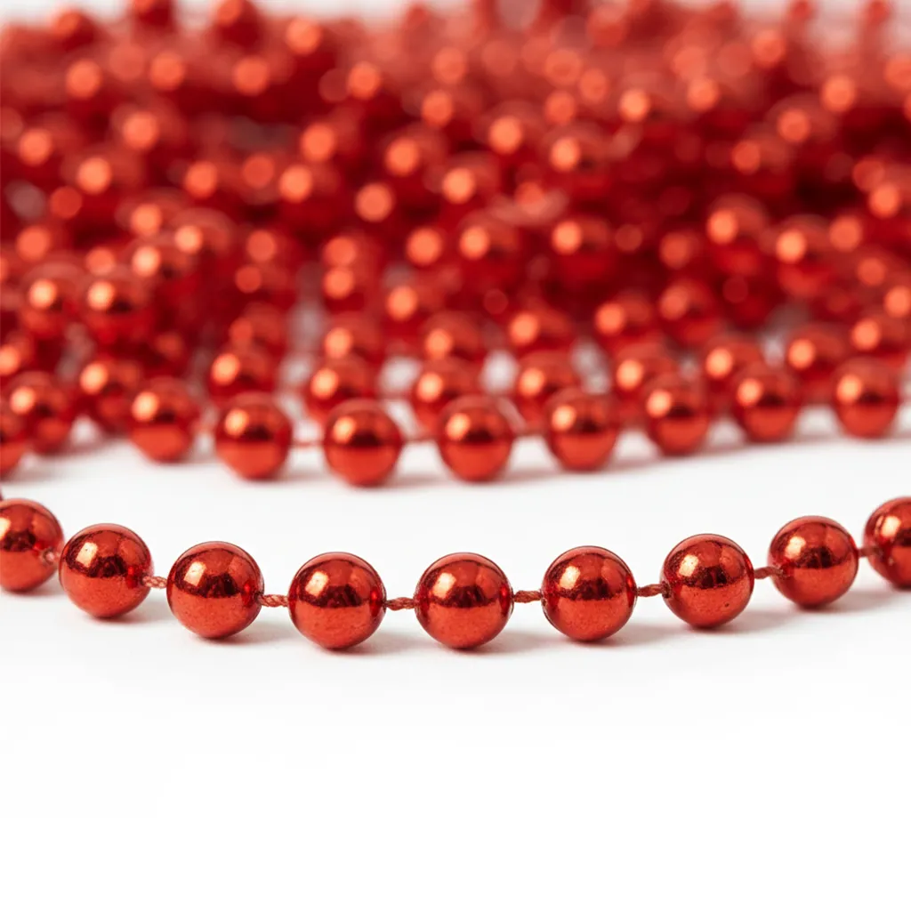 Guirlande Perles de Noël Rouge 10m