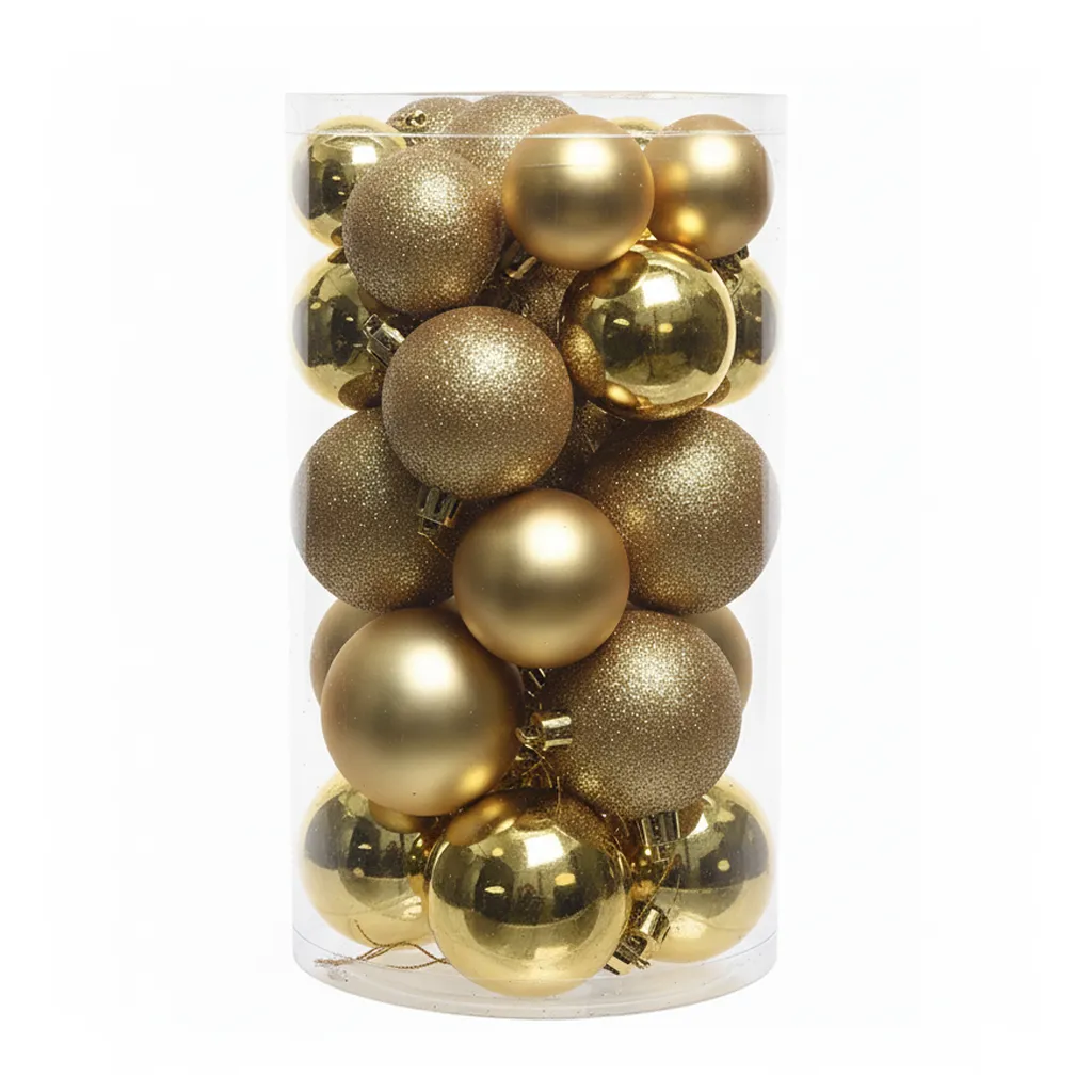 Lot de 30 Boules de Noël Dorée (Incassable)